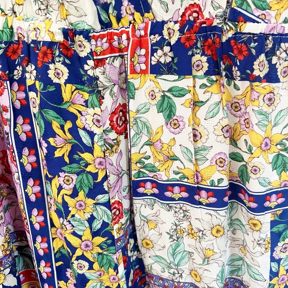 Anthropologie Patchwork Jumpsuit Slit Legs Size Medium - Picture 4 of 6